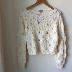NWT Wild Fable Pointelle Knit Sweater Dogbone Scoopneck Date Night Cozy Size M